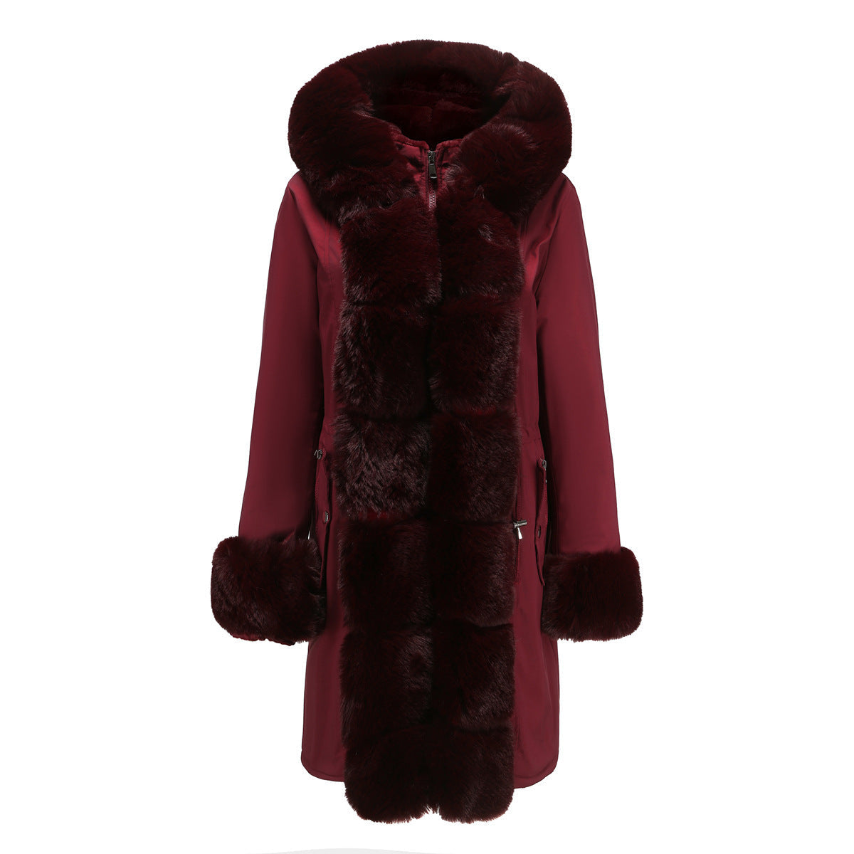 Lusie Quilted Coat – Elegant Parka with Fur Collar