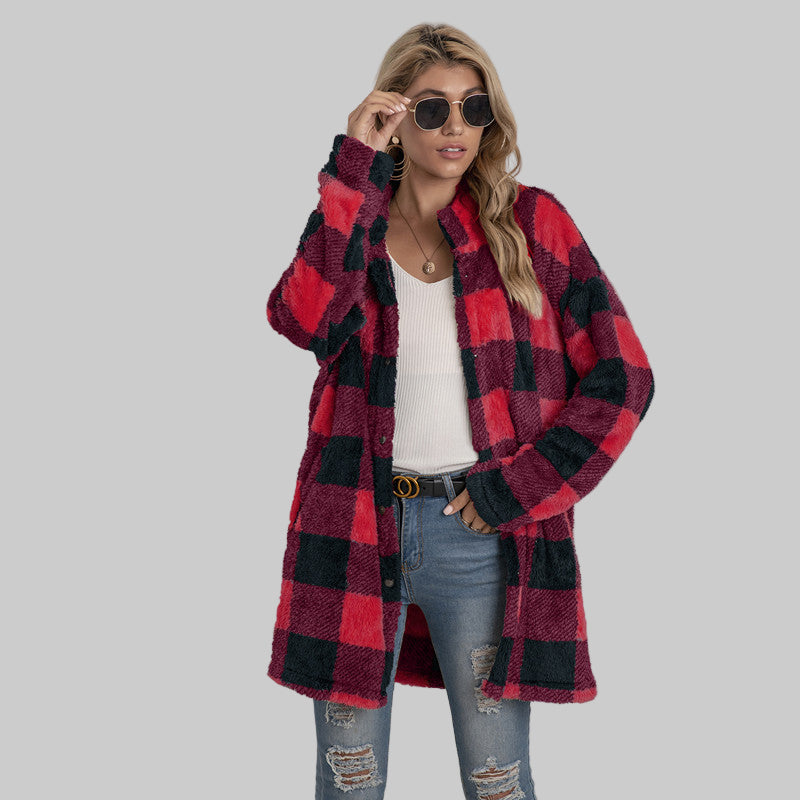 Veste Polaire à Carreaux Colorblock