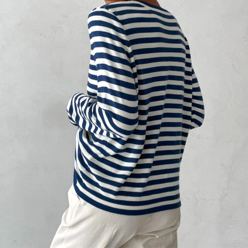 Sophie Elegant Striped Long-Sleeved Shirt