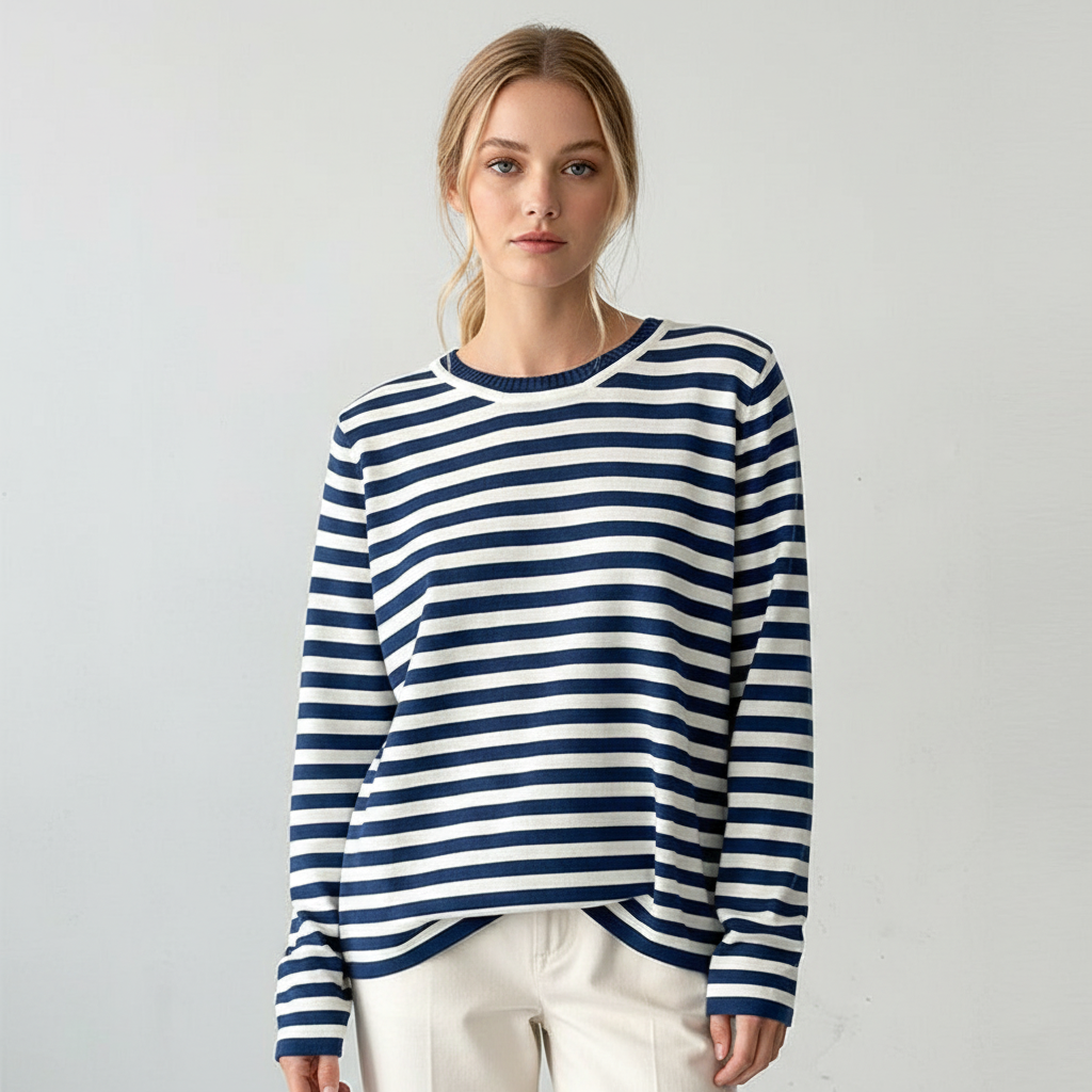 Sophie Elegant Striped Long-Sleeved Shirt