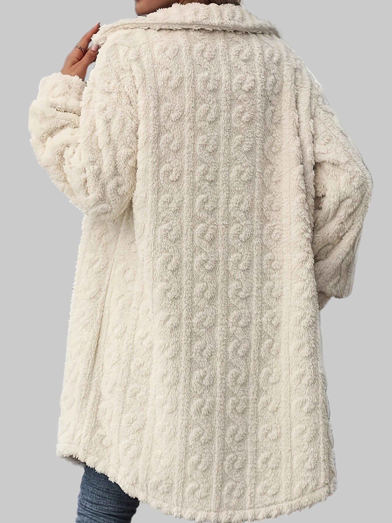 Manteau Long en Peluche – Élégance Décontractée pour Femme