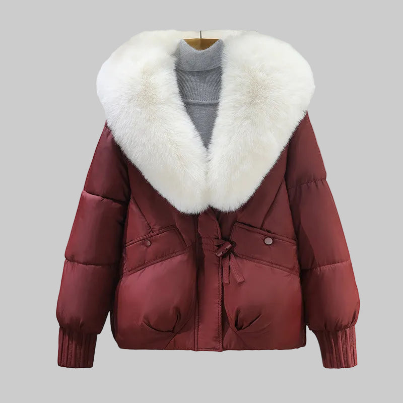 ELENA MANTEAU KOREAN EN LAINE ET FOURRURE DE LUXE