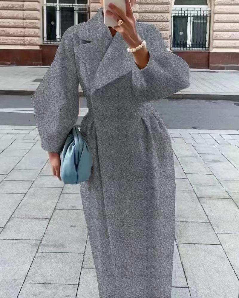 Vintage Long Coat with Lantern Sleeves