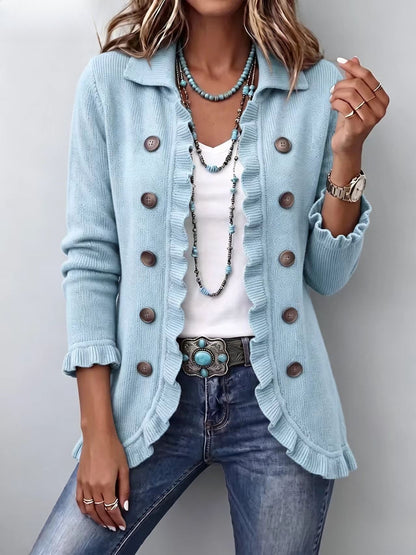 CAMILLE™ CARDIGAN EN MAILLE À VOLANTS
