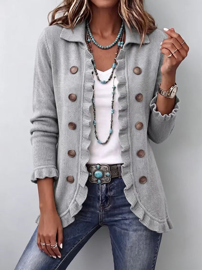 CAMILLE™ CARDIGAN EN MAILLE À VOLANTS