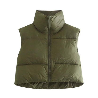 Sleeveless Winter Short Jacket – British Elegance and Style