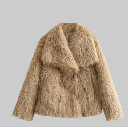 ANNA MANTEAU COURT EFFET FOURRURE