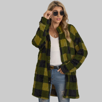 Veste Polaire à Carreaux Colorblock