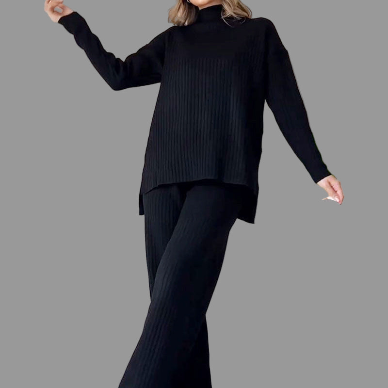 Robe Pull Col Roulé – Ensemble Tricoté Décontracté