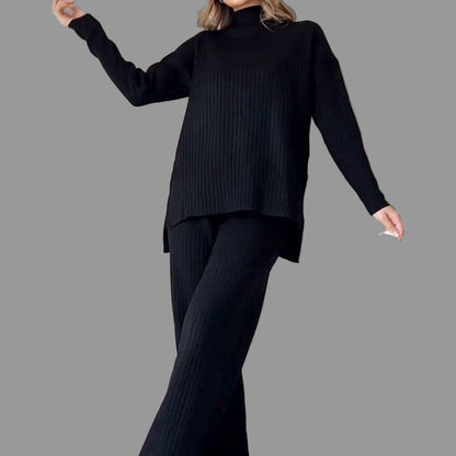 Robe Pull Col Roulé – Ensemble Tricoté Décontracté