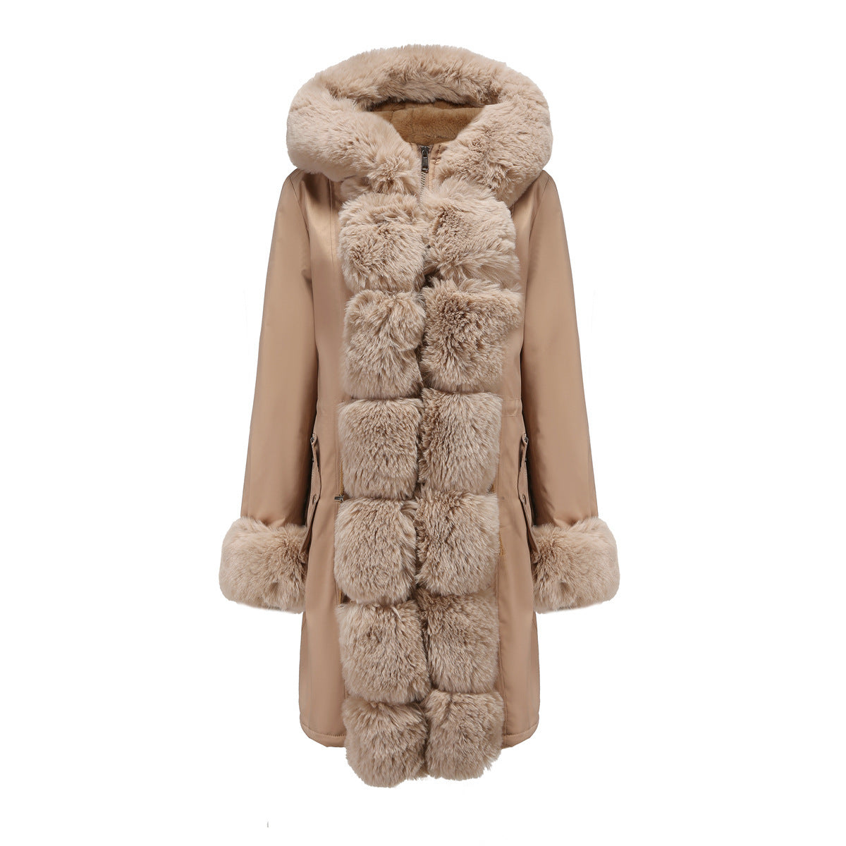 Lusie Quilted Coat – Elegant Parka with Fur Collar