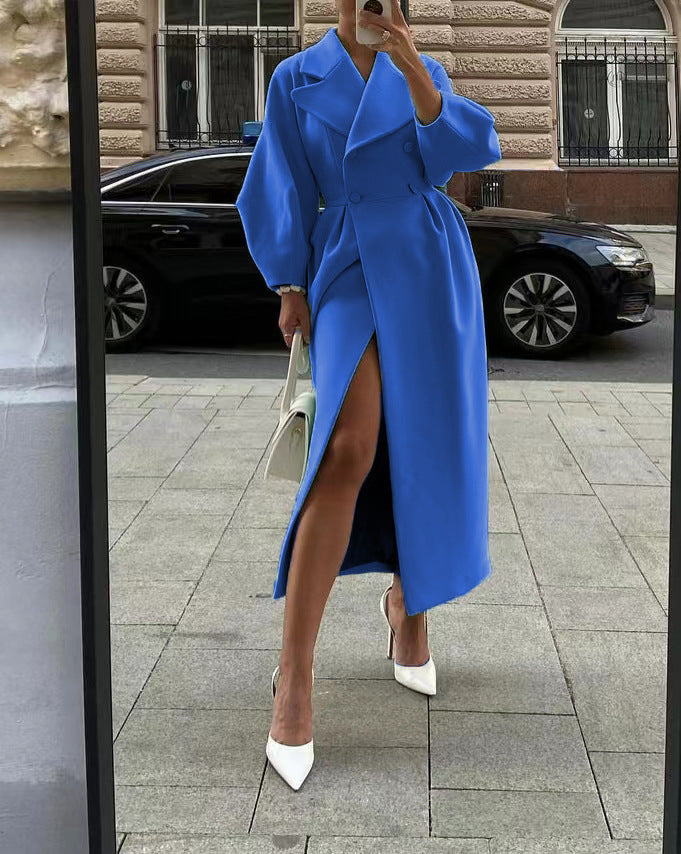 Vintage Long Coat with Lantern Sleeves