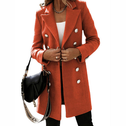 Long Coat with Lapel Collar