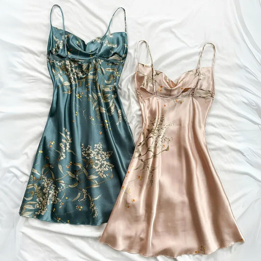 Léa Floral Satin Nightgown