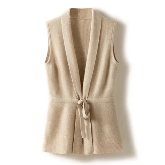 Clara Wrap-Style Vest in Soft and Elegant Knit