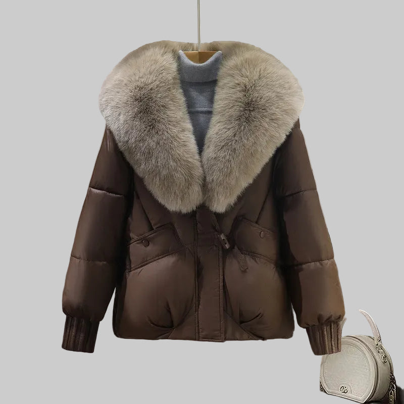 ELENA MANTEAU  KOREAN EN LAINE ET FOURRURE DE LUXE