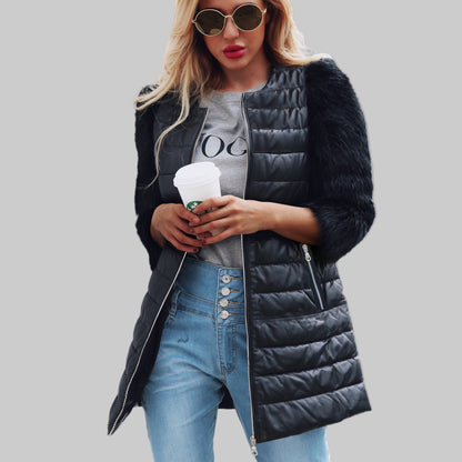 AMÉLIE VESTE LONGUE FAUSSE FOURRURE LUXUEUSE