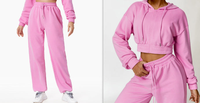 Ensemble Sweat Zippé Chaud et Décontracté