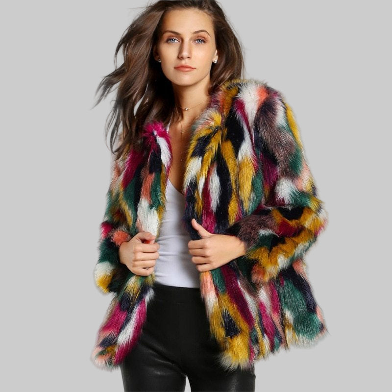 Manteau Fourrure  Colorée – Élégance et Confort