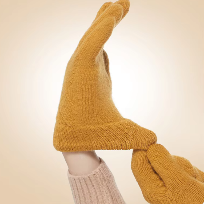 Lena Diamond Knit Cashmere Gloves