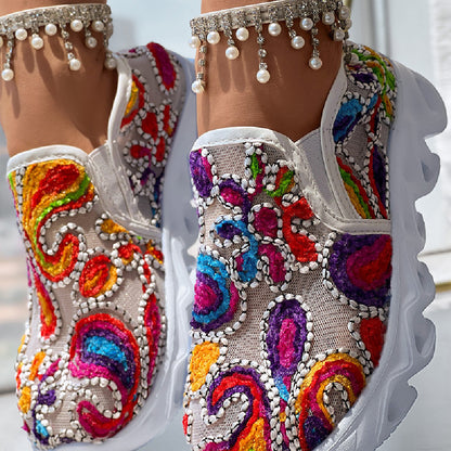 LÉONIE™ BASKETS DENTELLE FLORALE ÉDITION CHIC