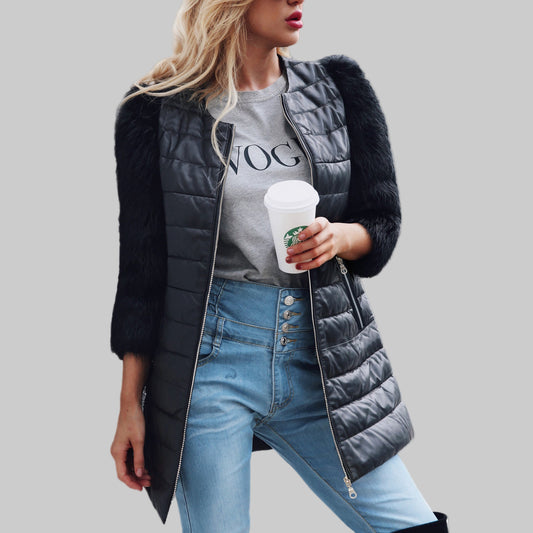 AMÉLIE VESTE LONGUE FAUSSE FOURRURE LUXUEUSE