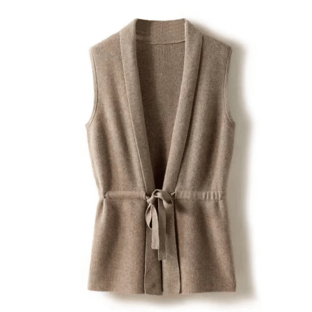 Clara Wrap-Style Vest in Soft and Elegant Knit