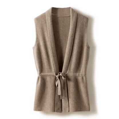 Clara Wrap-Style Vest in Soft and Elegant Knit