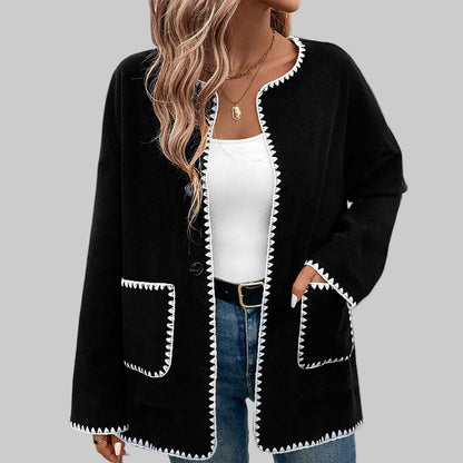 CLARA MANTEAU BICOLORE LAINE CACHEMIRE