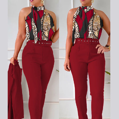 Ensemble Élégant à Motif Fleuri