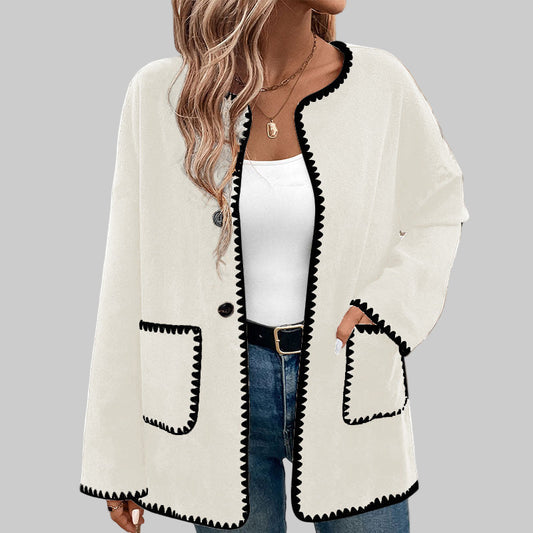 CLARA MANTEAU BICOLORE LAINE CACHEMIRE