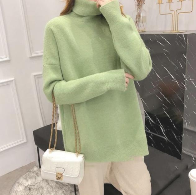 Pull Col Roulé Décontracté d'Automne