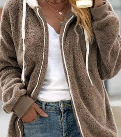 MIA VESTE À CAPUCHE EN PELUCHE DE LUXE