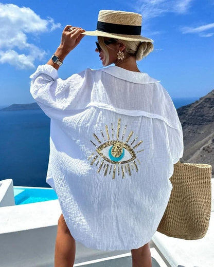 BOMEA – Chemise Bohème Chic à Sequins