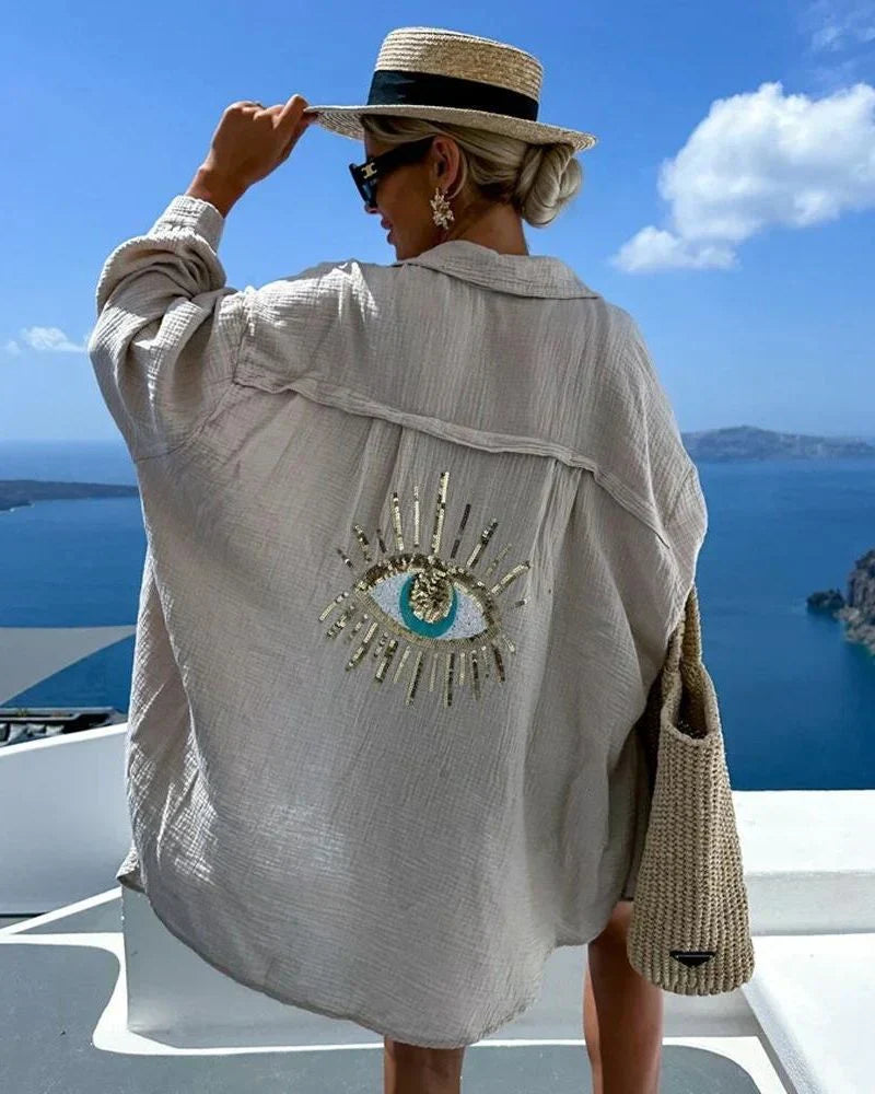 BOMEA – Chemise Bohème Chic à Sequins