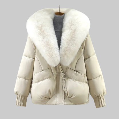 ELENA MANTEAU  KOREAN EN LAINE ET FOURRURE DE LUXE