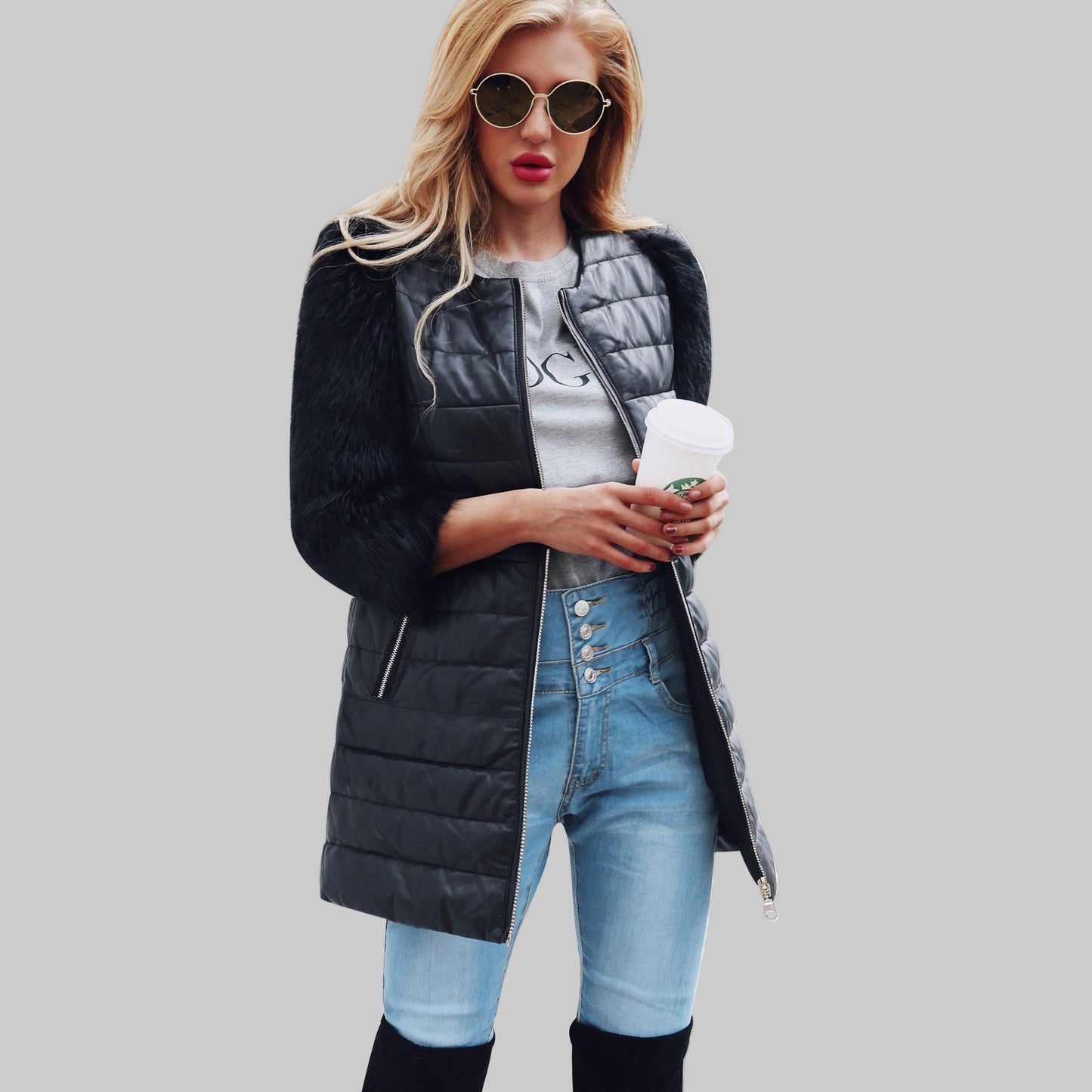 AMÉLIE VESTE LONGUE FAUSSE FOURRURE LUXUEUSE