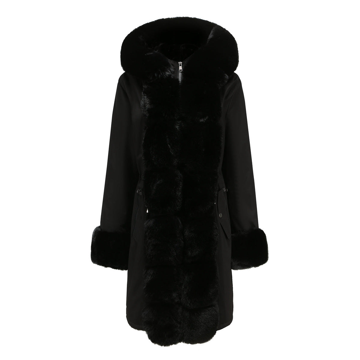 Lusie Quilted Coat – Elegant Parka with Fur Collar