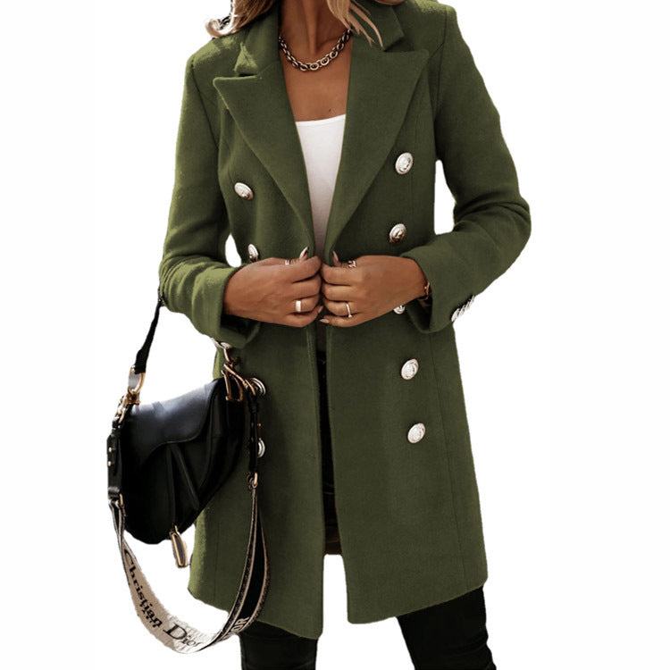 Long Coat with Lapel Collar