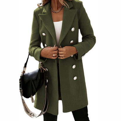 Long Coat with Lapel Collar