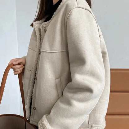 Clémence Veste Sherpa Douce et Élégante
