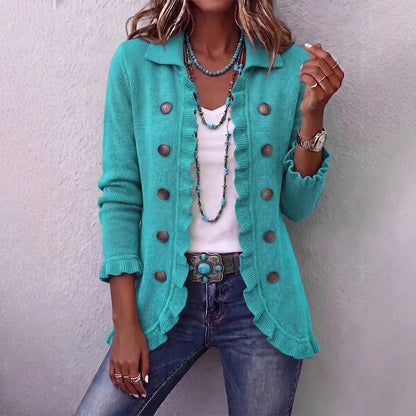 CAMILLE™ CARDIGAN EN MAILLE À VOLANTS