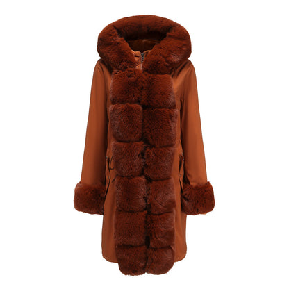 Lusie Quilted Coat – Elegant Parka with Fur Collar