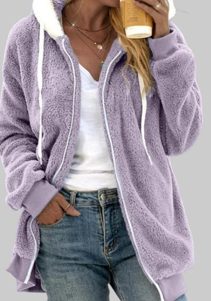 MIA VESTE À CAPUCHE EN PELUCHE DE LUXE