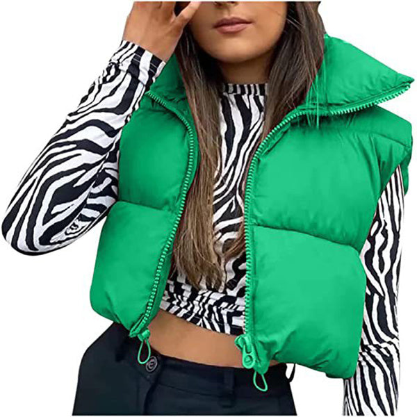 Sleeveless Winter Short Jacket – British Elegance and Style