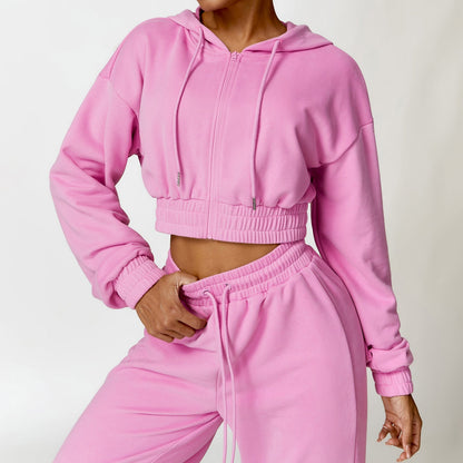 Ensemble Sweat Zippé Chaud et Décontracté