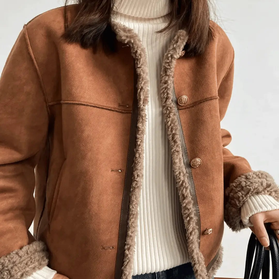 Clémence Veste Sherpa Douce et Élégante