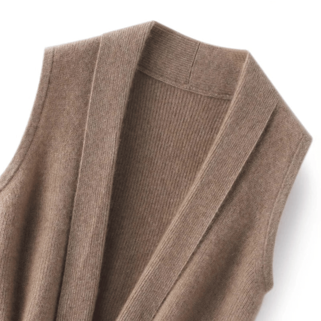 Clara Wrap-Style Vest in Soft and Elegant Knit