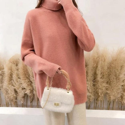 Pull Col Roulé Décontracté d'Automne