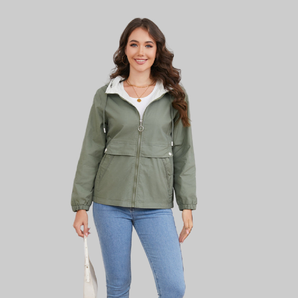 MANTEAU À CAPUCHE UNI STYLE URBAIN